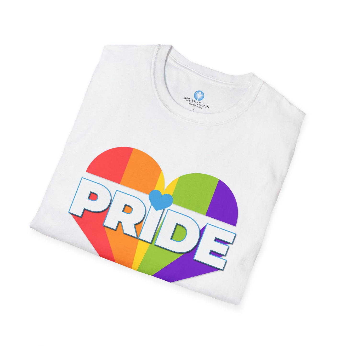 Pride Heart Unisex Softstyle T-Shirt - Celebrate Love and Equality